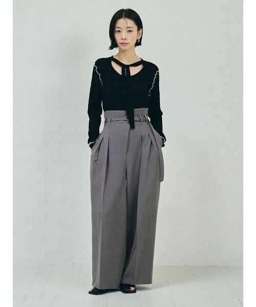 LAGUNAMOON（ラグナムーン）の「デザインリブボウタイニットプルオーバー（ニット/セーター・レディース・ブラック/ブラウン/ブルー・FREE）」の6枚目の写真