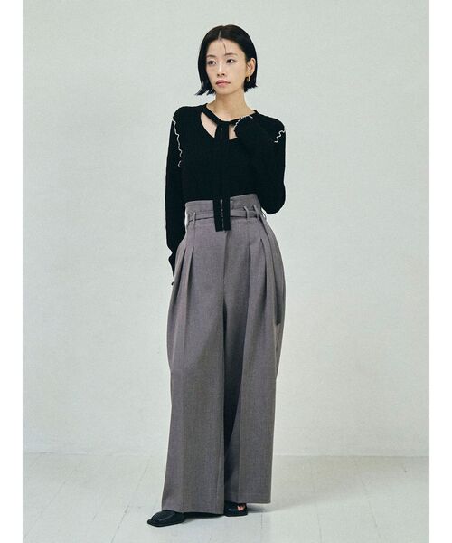 LAGUNAMOON（ラグナムーン）の「デザインリブボウタイニットプルオーバー（ニット/セーター・レディース・ブラック/ブラウン/ブルー・FREE）」の7枚目の写真