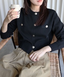 YENNA | 【 2026 SS 新作 】金釦コンパクトカーディガン(カーディガン/ボレロ)