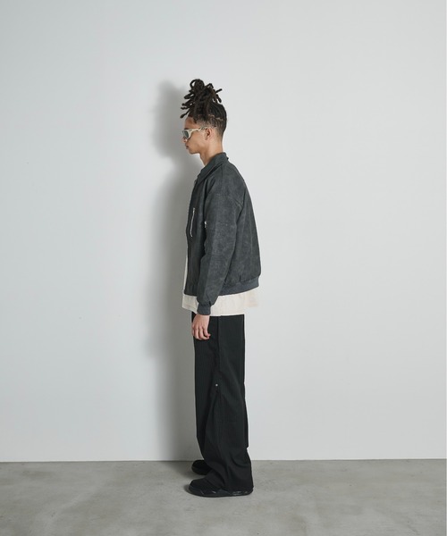 BLANK HOTEL(ブランクホテル)の「3D Design TR Stripe Wide Pants / 3DデザインTRストライプワイドパンツ(スラックス・メンズ・グレー/ブラック・L/M/S)」の10枚目の写真