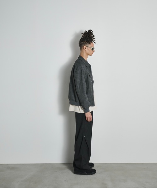 BLANK HOTEL(ブランクホテル)の「3D Design TR Stripe Wide Pants / 3DデザインTRストライプワイドパンツ(スラックス・メンズ・グレー/ブラック・L/M/S)」の12枚目の写真