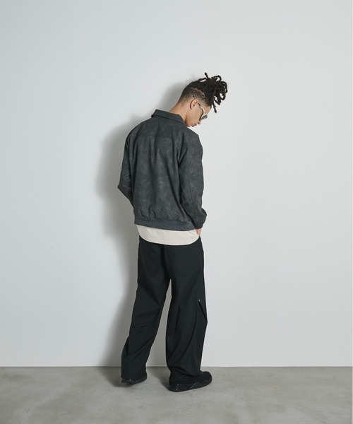 BLANK HOTEL(ブランクホテル)の「3D Design TR Stripe Wide Pants / 3DデザインTRストライプワイドパンツ(スラックス・メンズ・グレー/ブラック・L/M/S)」の16枚目の写真