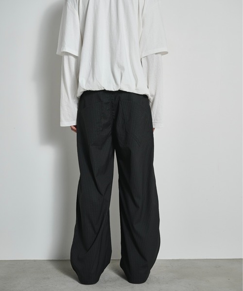 BLANK HOTEL(ブランクホテル)の「3D Design TR Stripe Wide Pants / 3DデザインTRストライプワイドパンツ(スラックス・メンズ・グレー/ブラック・L/M/S)」の19枚目の写真