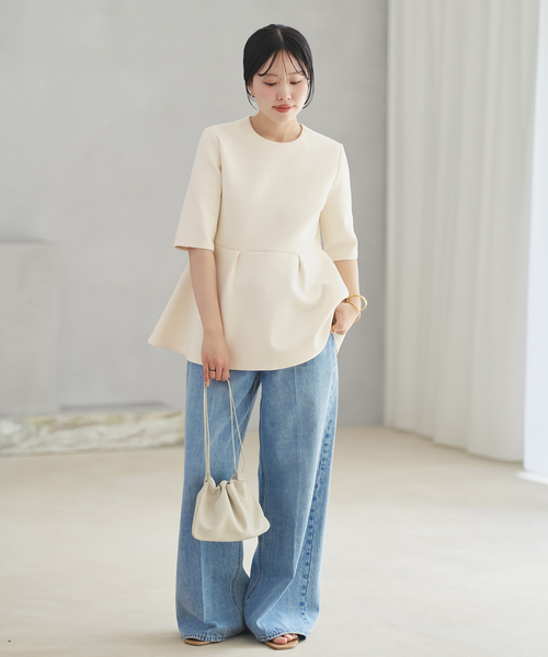 plage(プラージュ)の「air jersey pepram プルオーバー(Tシャツ/カットソー・レディース・ホワイト/ブラック・FREE)」の4枚目の写真