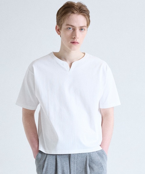 Parts Lab.（パーツラボ）の「【Parts Lab.】Functional Cool V-Crewneck Tee / 機能性VネッククルーネックTシャツ（接触冷感＋吸水速乾）（Tシャツ/カットソー・メンズ・ブラック/ホワイト・L/M/S）」の13枚目の写真