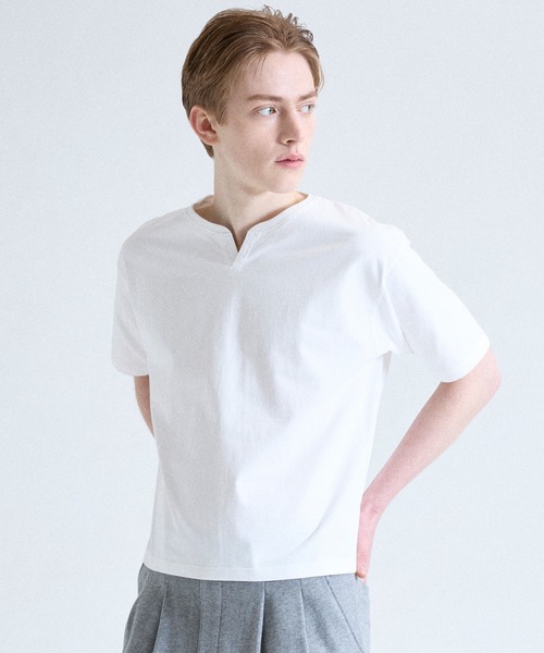 Parts Lab.（パーツラボ）の「【Parts Lab.】Functional Cool V-Crewneck Tee / 機能性VネッククルーネックTシャツ（接触冷感＋吸水速乾）（Tシャツ/カットソー・メンズ・ブラック/ホワイト・L/M/S）」の14枚目の写真