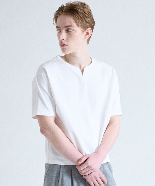 Parts Lab.（パーツラボ）の「【Parts Lab.】Functional Cool V-Crewneck Tee / 機能性VネッククルーネックTシャツ（接触冷感＋吸水速乾）（Tシャツ/カットソー・メンズ・ブラック/ホワイト・L/M/S）」の15枚目の写真