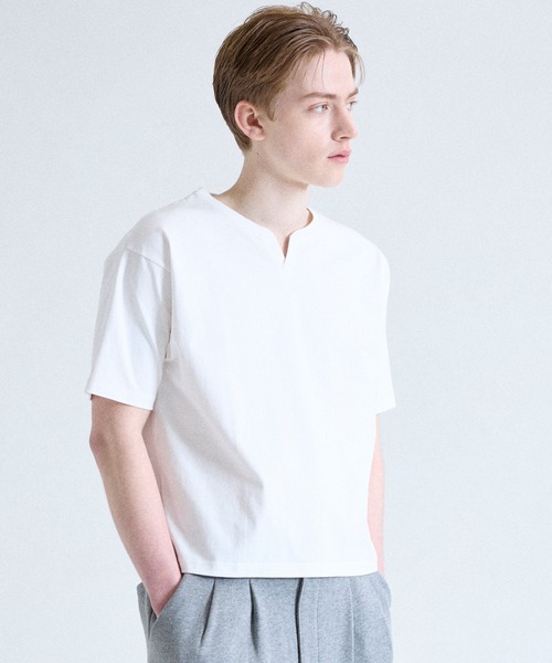 Parts Lab.（パーツラボ）の「【Parts Lab.】Functional Cool V-Crewneck Tee / 機能性VネッククルーネックTシャツ（接触冷感＋吸水速乾）（Tシャツ/カットソー・メンズ・ブラック/ホワイト・L/M/S）」の16枚目の写真