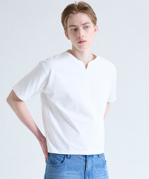 Parts Lab.（パーツラボ）の「【Parts Lab.】Functional Cool V-Crewneck Tee / 機能性VネッククルーネックTシャツ（接触冷感＋吸水速乾）（Tシャツ/カットソー・メンズ・ブラック/ホワイト・L/M/S）」の22枚目の写真