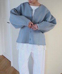 WILLFULLY（ウィルフリー）の「v neck volume sleeve peplum ponte tops（その他トップス）」