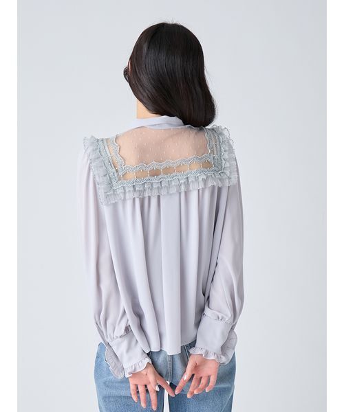 LILY BROWN(リリーブラウン)の「ヴィンテージライクボウタイブラウス(シャツ/ブラウス・レディース・ラベンダー/イエロー/アイボリー・F)」の6枚目の写真