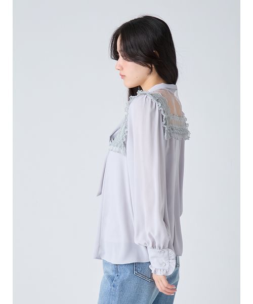 LILY BROWN(リリーブラウン)の「ヴィンテージライクボウタイブラウス(シャツ/ブラウス・レディース・ラベンダー/イエロー/アイボリー・F)」の7枚目の写真
