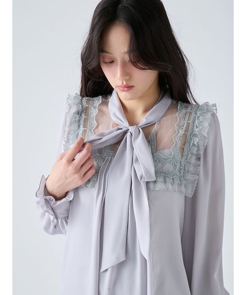 LILY BROWN(リリーブラウン)の「ヴィンテージライクボウタイブラウス(シャツ/ブラウス・レディース・ラベンダー/イエロー/アイボリー・F)」の8枚目の写真