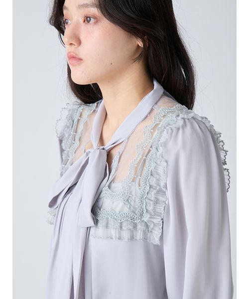 LILY BROWN(リリーブラウン)の「ヴィンテージライクボウタイブラウス(シャツ/ブラウス・レディース・ラベンダー/イエロー/アイボリー・F)」の9枚目の写真