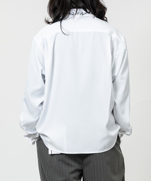 JOHN'S CLOSET（ジョンズクローゼット）の「【13】襟/カフス デザインエンブロイダリーシャツ（シャツ/ブラウス・メンズ・ホワイト/ブラック・MEDIUM/LARGE）」の9枚目の写真