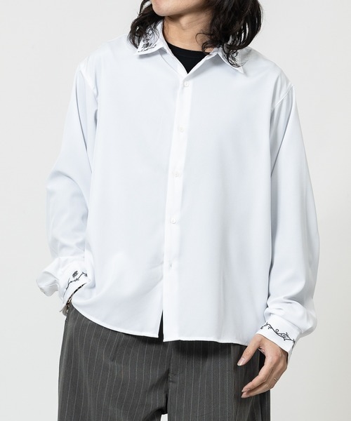 JOHN'S CLOSET（ジョンズクローゼット）の「【13】襟/カフス デザインエンブロイダリーシャツ（シャツ/ブラウス・メンズ・ホワイト/ブラック・MEDIUM/LARGE）」の11枚目の写真