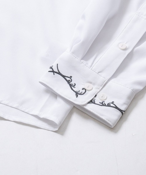 JOHN'S CLOSET（ジョンズクローゼット）の「【13】襟/カフス デザインエンブロイダリーシャツ（シャツ/ブラウス・メンズ・ホワイト/ブラック・MEDIUM/LARGE）」の16枚目の写真