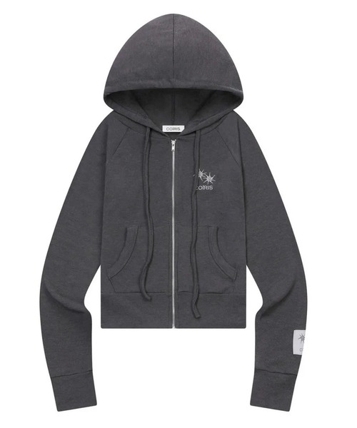 COIRIS_(コイリス)の「◇COIRIS◇ブランド直輸入正規品/グレン クロップ フード ジップアップ GLEN CROP HOOD ZIP-UP(パーカー・レディース・チャコール/ブラック・FREE)」の12枚目の写真