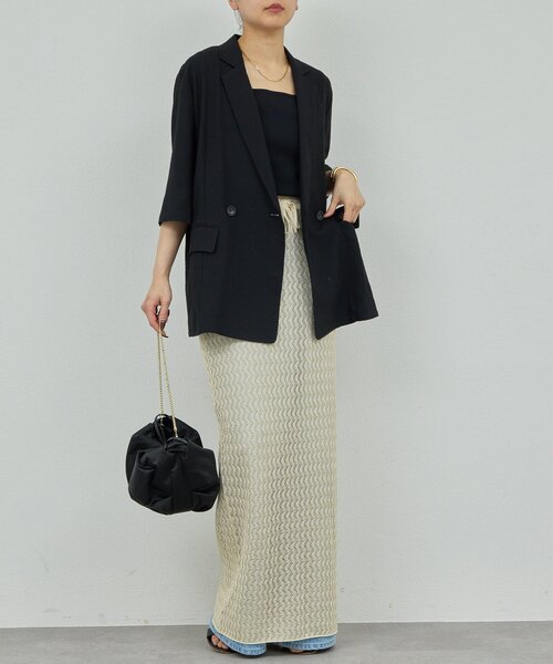 GALLARDAGALANTE(ガリャルダガランテ)の「【2サイズ展開】【大人気アイテムが今年も登場】ハーフスリーブジャケット(テーラードジャケット・レディース・グレー/ベージュ/ブラック・0/1)」の7枚目の写真