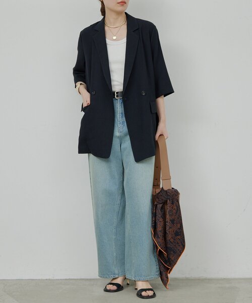 GALLARDAGALANTE(ガリャルダガランテ)の「【2サイズ展開】【大人気アイテムが今年も登場】ハーフスリーブジャケット(テーラードジャケット・レディース・グレー/ベージュ/ブラック・0/1)」の10枚目の写真