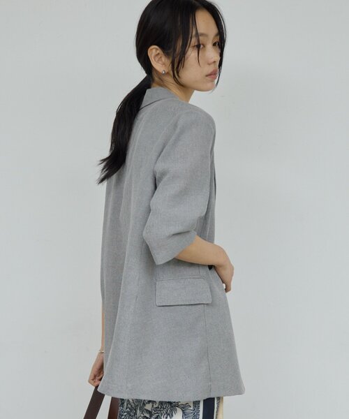 GALLARDAGALANTE(ガリャルダガランテ)の「【2サイズ展開】【大人気アイテムが今年も登場】ハーフスリーブジャケット(テーラードジャケット・レディース・グレー/ベージュ/ブラック・0/1)」の13枚目の写真