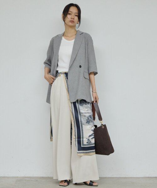 GALLARDAGALANTE(ガリャルダガランテ)の「【2サイズ展開】【大人気アイテムが今年も登場】ハーフスリーブジャケット(テーラードジャケット・レディース・グレー/ベージュ/ブラック・0/1)」の14枚目の写真