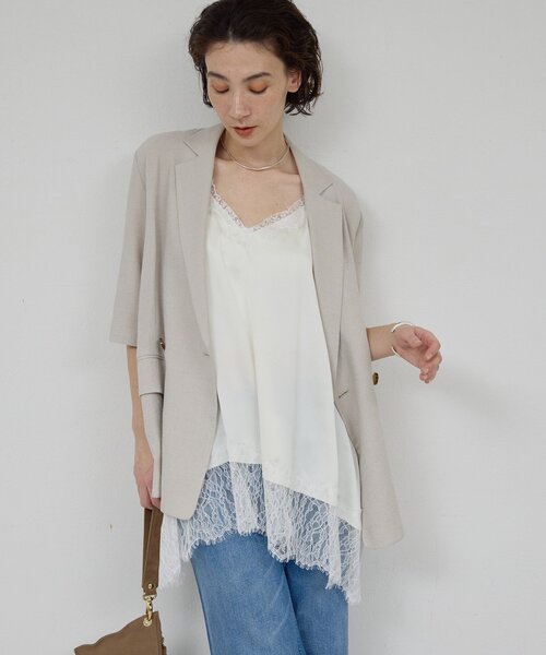 GALLARDAGALANTE(ガリャルダガランテ)の「【2サイズ展開】【大人気アイテムが今年も登場】ハーフスリーブジャケット(テーラードジャケット・レディース・グレー/ベージュ/ブラック・0/1)」の22枚目の写真