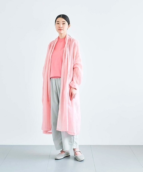 ata(アタ)の「ata robe 3. / ラミーローブコート(その他アウター・レディース・サックスブルー/ピンク/ネイビー・MEDIUM)」の2枚目の写真
