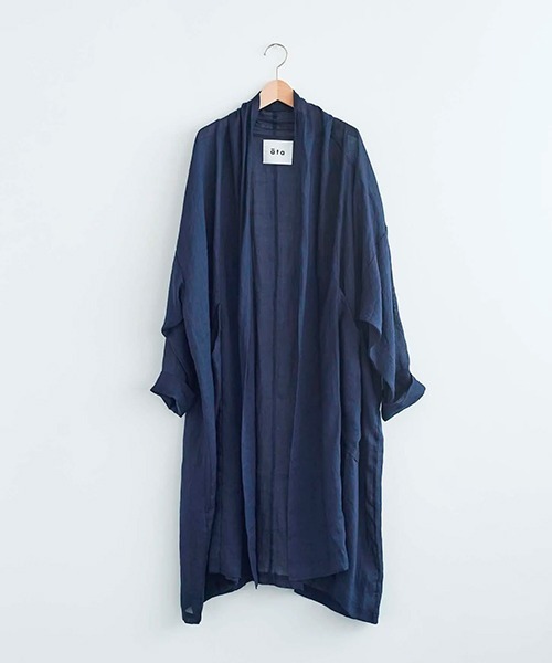ata(アタ)の「ata robe 3. / ラミーローブコート(その他アウター・レディース・サックスブルー/ピンク/ネイビー・MEDIUM)」の4枚目の写真