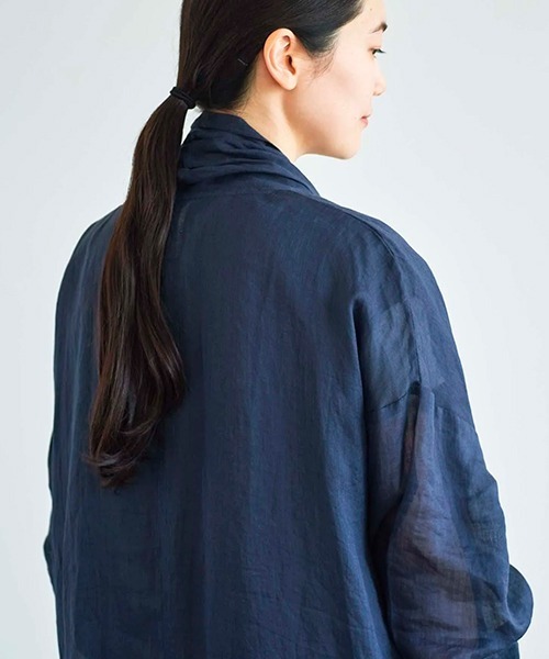 ata(アタ)の「ata robe 3. / ラミーローブコート(その他アウター・レディース・サックスブルー/ピンク/ネイビー・MEDIUM)」の6枚目の写真