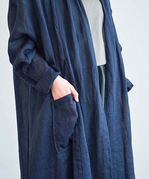 ata(アタ)の「ata robe 3. / ラミーローブコート(その他アウター・レディース・サックスブルー/ピンク/ネイビー・MEDIUM)」の8枚目の写真