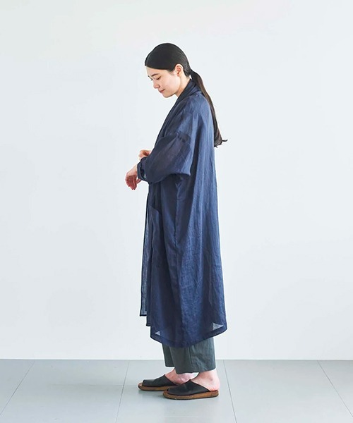 ata(アタ)の「ata robe 3. / ラミーローブコート(その他アウター・レディース・サックスブルー/ピンク/ネイビー・MEDIUM)」の9枚目の写真