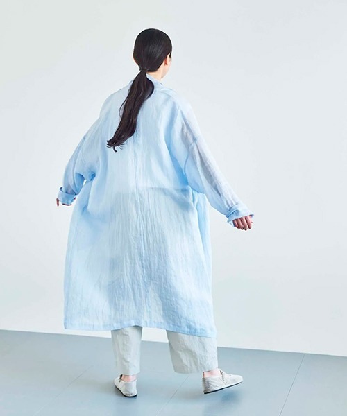 ata(アタ)の「ata robe 3. / ラミーローブコート(その他アウター・レディース・サックスブルー/ピンク/ネイビー・MEDIUM)」の10枚目の写真