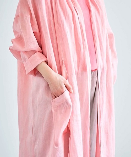ata(アタ)の「ata robe 3. / ラミーローブコート(その他アウター・レディース・サックスブルー/ピンク/ネイビー・MEDIUM)」の15枚目の写真