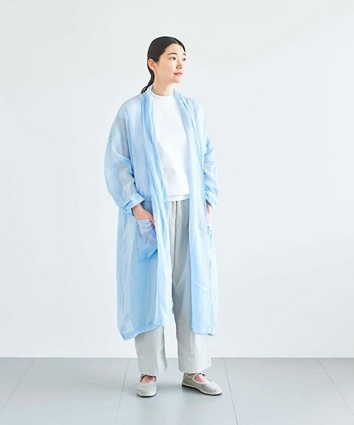 ata(アタ)の「ata robe 3. / ラミーローブコート(その他アウター・レディース・サックスブルー/ピンク/ネイビー・MEDIUM)」の17枚目の写真