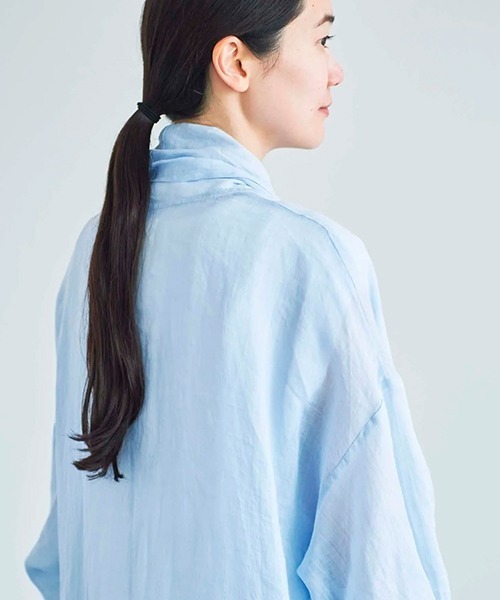 ata(アタ)の「ata robe 3. / ラミーローブコート(その他アウター・レディース・サックスブルー/ピンク/ネイビー・MEDIUM)」の20枚目の写真