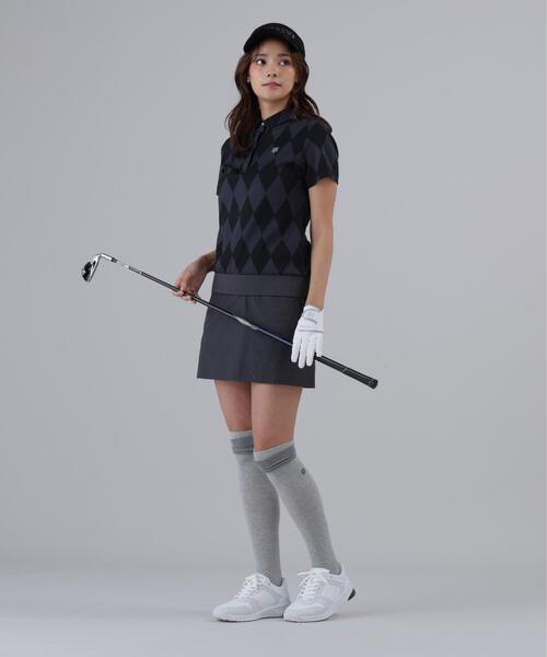 St ANDREWS(セントアンドリュース)の「【St ANDREWS】ダイヤジャガード半袖シャツ(ポロシャツ・レディース・ブラック/ホワイト・L/M)」の8枚目の写真