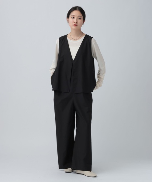 LEPSIM(レプシィム)の「Vネックオールインワン 643491(サロペット/オーバーオール・レディース・ブラック/ベージュ/グレー・FREE)」の5枚目の写真