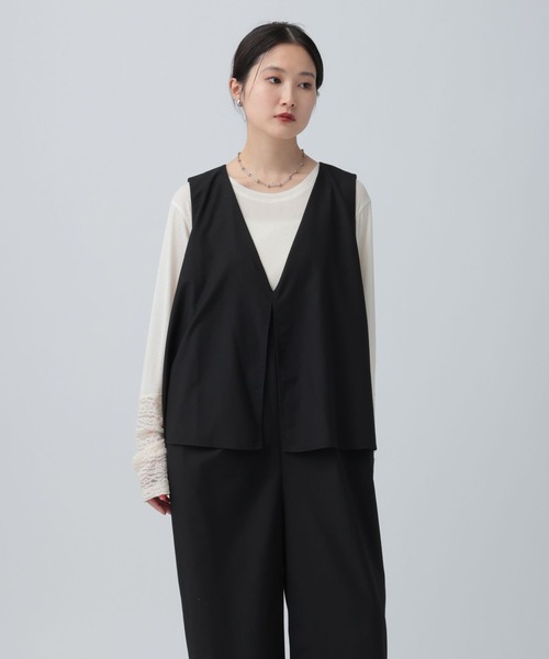 LEPSIM(レプシィム)の「Vネックオールインワン 643491(サロペット/オーバーオール・レディース・ブラック/ベージュ/グレー・FREE)」の7枚目の写真