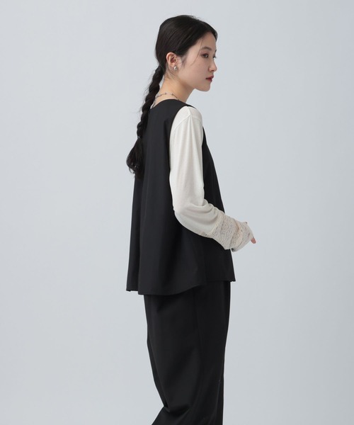 LEPSIM(レプシィム)の「Vネックオールインワン 643491(サロペット/オーバーオール・レディース・ブラック/ベージュ/グレー・FREE)」の8枚目の写真