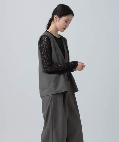 LEPSIM(レプシィム)の「Vネックオールインワン 643491(サロペット/オーバーオール・レディース・ブラック/ベージュ/グレー・FREE)」の13枚目の写真