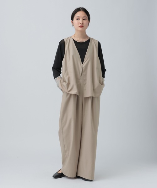 LEPSIM(レプシィム)の「Vネックオールインワン 643491(サロペット/オーバーオール・レディース・ブラック/ベージュ/グレー・FREE)」の14枚目の写真