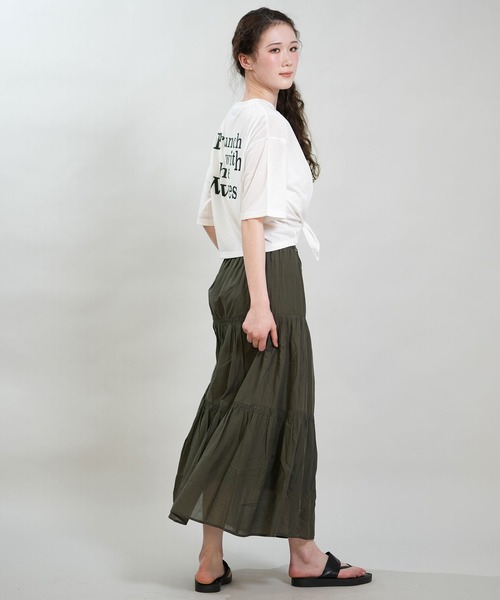 RIKKA FEMME(リッカファム)の「RIKKA FEMME/リッカファム 半袖 Tシャツ バックプリント 結びデザイン 吸水速乾 UVカット RF6S-2103(Tシャツ/カットソー・レディース・チャコールグレー/ホワイト/イエロー/ネイビー・FREE)」の10枚目の写真