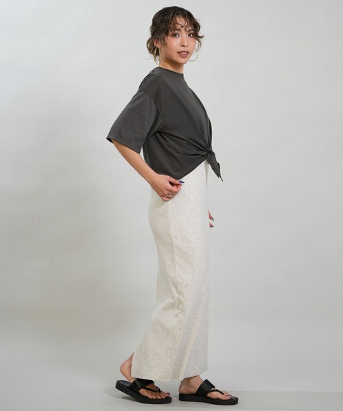 RIKKA FEMME(リッカファム)の「RIKKA FEMME/リッカファム 半袖 Tシャツ バックプリント 結びデザイン 吸水速乾 UVカット RF6S-2103(Tシャツ/カットソー・レディース・チャコールグレー/ホワイト/イエロー/ネイビー・FREE)」の16枚目の写真