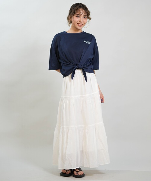 RIKKA FEMME(リッカファム)の「RIKKA FEMME/リッカファム 半袖 Tシャツ バックプリント 結びデザイン 吸水速乾 UVカット RF6S-2103(Tシャツ/カットソー・レディース・チャコールグレー/ホワイト/イエロー/ネイビー・FREE)」の19枚目の写真
