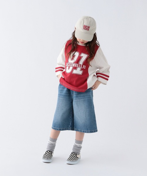 BAYFLOW（ベイフロー）の「[トレンドのストリートコーデに☆]バギーハーフデニムパンツ(KIDS)（デニムパンツ・キッズ・ダークブルー/ライトブルー・150cm/130cm/110cm）」の14枚目の写真