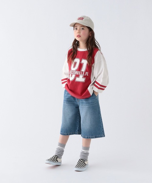 BAYFLOW（ベイフロー）の「[トレンドのストリートコーデに☆]バギーハーフデニムパンツ(KIDS)（デニムパンツ・キッズ・ダークブルー/ライトブルー・150cm/130cm/110cm）」の16枚目の写真