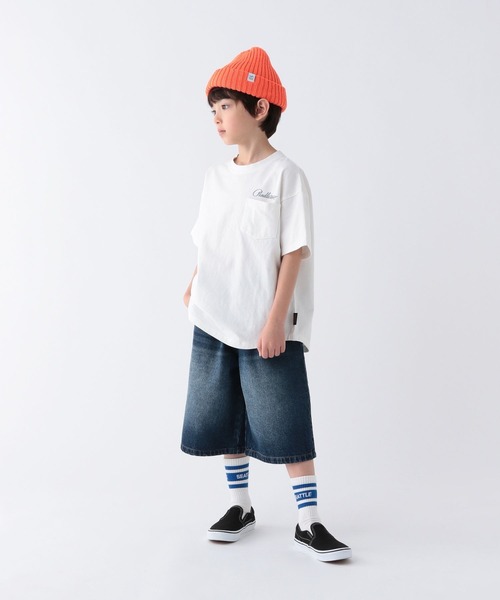 BAYFLOW（ベイフロー）の「[トレンドのストリートコーデに☆]バギーハーフデニムパンツ(KIDS)（デニムパンツ・キッズ・ダークブルー/ライトブルー・150cm/130cm/110cm）」の22枚目の写真