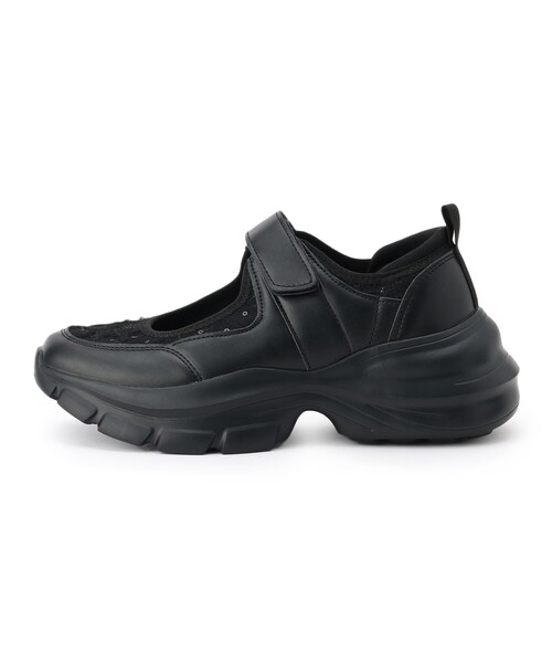 SHOO・LA・RUE（シューラルー）の「メリージェ―ンスニーカー（スニーカー・レディース・ブラック/アイボリー・45/35）」の5枚目の写真