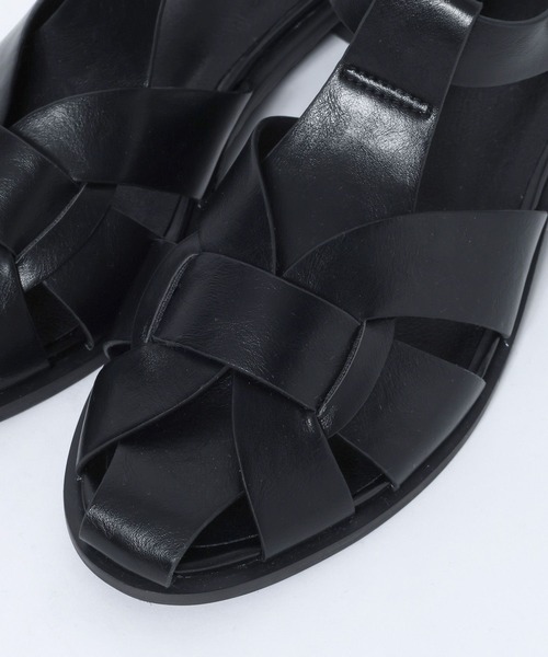 eL(エル)の「【eL】Gurkha Flat Shoes/644074(サンダル・レディース・ブラック/ブラウン・MEDIUM/LARGE)」の4枚目の写真